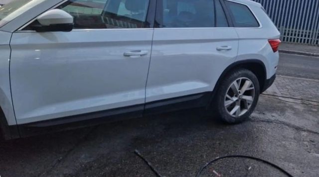 Same Skoda estate after panel repair and respray
